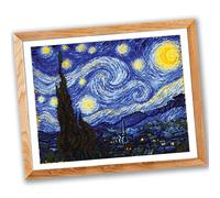 Povitrulya Starry Night Cross Stitch Kit - Vincent Van Gogh Famous Painting Embroidery Set - Impressionist Art DIY Home Decor