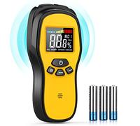 Povlen Pinless Moisture Meter - Wood Moisture Meter Digital Moisture Detector for Lumber Drywall Firewood Masonry Woodworking Plaster Floor Concrete Building with LCD Display Sound Alarm