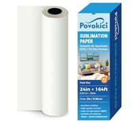 POVOKICI Dye Sublimation Paper Roll Fast Dry 95gsm 24in x 328ft 2" Core for E*pson F570 F500 Heat Transfer Printing US Stock