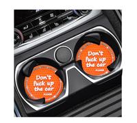 povtii 2 PCS Bling Car Cup Coaster, 2.75 Inch Anti-Slip Crystal Rhinestone Cup Holder Insert Coaster, Anti-Scratch Auto Drink Cup Mat for Women, Universal Interior Car Accessories (Orange)