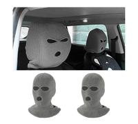 povtii 2 PCS Car Headrest Cover, Funny Face Mask Auto Front Seat Head Rest Protector, Personalized Ski Mask Seat Cover Headrest Trim for Most Vehicles, Car Accessories (Gray)