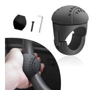 Povtii Steering Wheel Spinner, 360° Rotatable Soft Surface Steering Wheel Booster, Anti-Slip Silicone & ABS Steering Wheel Handle Knob with Metal Bearing Balls, Car Accessories
