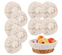 Povxlum 10pcs Sourdough Proofing Basket Cloth Liner Rattan Banneton Bread Baking Dough Basket Cover Liner Fermentation Basket Linen Liners for Baking Supplies