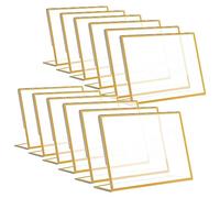Povxlum 12PCS Wedding Table Number Holder Slanted Menu Double Sided Stand 4X6Inch Horizontal