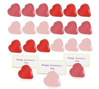 Povxlum 18 Pcs Wooden Heart Shaped Table Name Stands With 30 Pcs Gold Foil White Place Cards Table Photo Number Sign Menu Stands Holders for Place Setting Wedding Decoration A