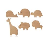 Povxlum 6pcs Wooden Animal Cabinet Knobs Decorative Dresser Knobs with Screws Dresser Pulls Wood Marine Animals