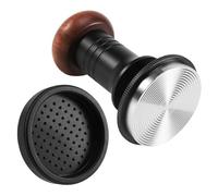 Povxlum Coffee Tamper 53mm with Silicone Mat Spring Loaded for Coffee Machine Accessories Handle Portafilter Adjustable Push-Type Depth Stainless Steel Ripple Base for Coffee Lovers, Cafes