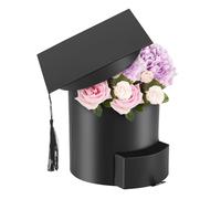 Povxlum Graduation Cap Flower Box 2025 Graduation Gift Box Bouquet Decorations Flower Case for Arrangements Gifts Party Favors Supplies（Black）