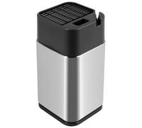 Povxlum Knife Block with Sharpener Stainless Steel Space Saver Knife Storage Holder for up to 13 Knives with 1 Scissors Slot Non-Slip and Breathable Bottom Detachable Knife Holder Easy to Clean