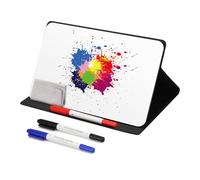 Povxlum Small Whiteboard A5 Dry Erase Mini Whiteboard Desk Erasable Portable Folding Small Notepad Dry Wipe Boards with Pens and Eraser for School Study Memo Meeting Supplies（Black）