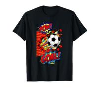 Pow Goal Comic Book - Pop Art Brick Wall Smash Soccer T-Shirt