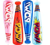 Pow Inflatable Baseball Bats - (pack of 12) 20 Inch Inflatable Bat, Bag Fillers For Kids, Superhero Party Favours Birthday Party Prizes For Kids & Pool Toy