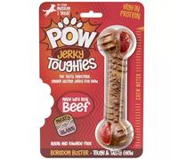 POW Jerky Toughies Medium Dog Chew Treat Real Beef Chicken High Protein Collagen 65g (One Size, Beef)