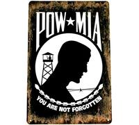 Pow Mia Tin Metal Sign Gone But You Are Not Forgotten American Military Veteran Retro Metal Tin Sign 8"x12"