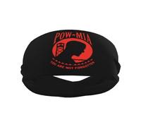 Pow Mia You are Not Forgotten Sports Sweatbands for Men Women Non Slip Elastic Wristbands Headbands for Basketball Tennis Workout Gym Yoga Absorbent Breathable (Black)