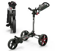 PowaKaddy Unisex DLX-Lite FF Golf Trolley - Gunmetal/Red - One Size