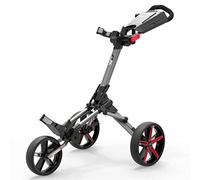 Powakaddy 2026 Micra Push Cart Golf Trolley - Gun Metal/Red - One Size