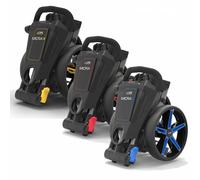 Powakaddy 2026 Micra Push Cart Golf Trolley - Gun Metal/Red - One Size