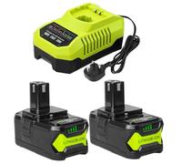 Powarobor 2-Pack 5.5Ah Li-Ion Battery and P117 Charger for Ryobi 18V ONE+