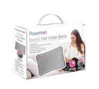 Powatron Electric Hot Water Bottle Rechargeable - Electric Heat Pad with Overheat Protection, Soft Sherpa Cover, 430W Power & Detachable Connector | Perfect for Home & Office (Grey)