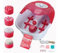 Powatron Massaging Foot Spa With Pedicure Set Rollers Heated Tray With Nail Brush, File, Toe Separator, Nail Buffing Blocks, Cuticle Pusher