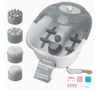 Powatron Massaging Foot Spa With Pedicure Set Rollers Heated Tray With Nail Brush, File, Toe Separator, Nail Buffing Blocks, Cuticle Pusher
