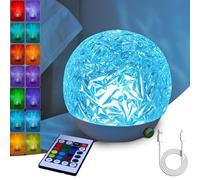 Powatron Ocean Lamp Night Light - USB Rechargeable Lamp for Bedroom with 16 Multicolor Modes, Adjustable Brightness Control Via Remote & Tactile Switch Ideal for Relaxation, Meditation & Study