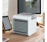 Powatron Portable Air Cooler Unit 3-In-1 Humidifier Purifier With 3 Fan 420Ml Water Tank 7 Led Lights Usb Rechargeable For Home Office