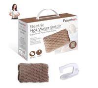 POWATRON Rechargeable Electric Hot Water Bottle - Soft & Cosy Hand Body Warmer Massaging Heat Pad, Prefilled, Over-Heat Protection Electric Water Bottle - Hot Water Bottles for Pain Relief