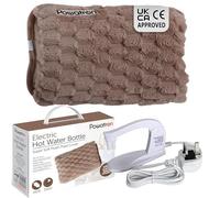 POWATRON Rechargeable Electric Hot Water Bottle - Soft & Cosy Hand Body Warmer Massaging Heat Pad, Prefilled, Over-Heat Protection Electric Water Bottle - Hot Water Bottles for Pain Relief