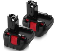 Powayup 2 x Replacement Battery for Bosch Battery 12 V 3600 mAh NI-MH Tool Battery BAT043 BAT045 BAT046 BAT048 BAT049 BAT120 2607335692 2607335262 Replacement for Bosch 12 V Battery GSB 12VE-2 (Black)