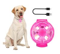 PowBear Lights for Dog Collars - 100% Waterproof - USB Rechargeable - Ultra Bright LED Collar Safety Light for Night Walking, Running, Biking - Pink