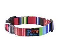 Powboro Pet Multi-colored Stripe Design Basis Dog Collar, Width 4/5"/2cm x Neck 10"-16" 25cm-40cm Adjustable Collars for Small,Medium dogs M (7 Colour Stripe)