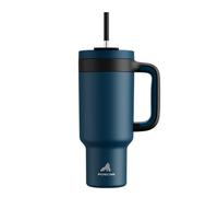 POWCAN 40 oz Tumbler with Handle, 2-in-1 Straw and Sip Lid, Leakproof, Dishwasher Safe, Insulated Stainless Steel Travel Coffee Mug, Keeps Cold for 34 Hours, Fits in Car Cup Holder (Deepsea)