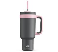 POWCAN 40 oz Tumbler with Handle, 2-in-1 Straw and Sip Lid, Leakproof, Dishwasher Safe, Insulated Stainless Steel Travel Coffee Mug, Keeps Cold for 34 Hours, Fits in Car Cup Holder (Rebellion)