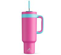 POWCAN 50 oz Tumbler with Handle, 2-in-1 Straw and Sip Lid, Leakproof, Dishwasher Safe, Insulated Stainless Steel Travel Coffee Mug, Keeps Cold for 34 Hours, Fits in Car Cup Holder (Barbie)