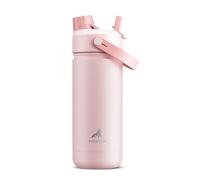 POWCAN Insulated Water Bottle with 2-in-1 Straw and Spout Lid, Keep Cold 24H, Leak-Proof, Fits in Car Cup Holder, Stainless Steel Water Bottle for Sports, School, 532 ml, Cotton Candy