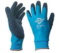 POWCOG Aqua Blue Waterproof Fully Latex Coated Safety Work Gloves • Nylon Lining • Comfortable Cuff • Excellent Grip in Wet & Dry Conditions (Extra Large, 5)