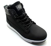 POWCOG Mens Casual Safety Trainer Shoes • Lightweight High Top Work Boots in Black • Industrial Sneakers • (11 UK)