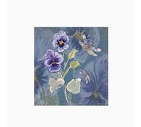 Powder Bloom Pansies Glass Kitchen Splashback Claire Louise Multi 600mm x 600mm