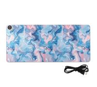 Powder Blue Dreams Leather Heated Mouse Pad 31.5 x 13 in Winter Warmer Desktop Mat for Keyboard Desk Gaming,Study