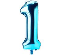 Powder Blue Number 1 Shaped Large Foil Balloon (86cm) 1 Piece - Perfect for Birthday Parties and Special Events