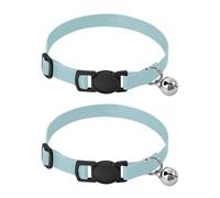 Powder Blue Solid Color Pure Plain Collar For Small Dogs Release Buckle Dog Collar For Female Dogs 2 Packs