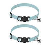 Powder Blue Solid Color Pure Plain Small Dogs Collars Quick Release Buckle Dog Collar for Female Dogs 2 Pcs