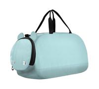 Powder Blue Solid Color Pure Plain Small Gym Bag with Shoes Compartment Lightweight Weekend Overnight Carry on Bag for Travel, Sports, Duffel, Weekender