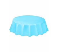 Powder Blue Solid Round Plastic Table Cover (213cm) 1 Count - Vibrant & Durable Party Essential for Easy Cleanup and Decoration