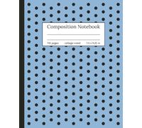 Powder Blue with Black Polka Dots Composition Notebook: College Ruled, Classic Journal for Students and Women for Class Notes and Personal Writing, 7.5" x 9.25", 110 Pages