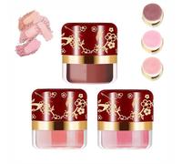 Powder Blush 3 Boxes, 3 Color Makeup Set Kit, Lazy Blush, Soft & Fluffy Loose Face Blushes Makeup for Cheeks, Lightweight, Smooth for All Skin Types