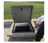 Powder-Coated Attic Hatch Gas Spring Basement Access Door with Handle & Rubber Seal Weatherproof Roof Access Hatch (95 x 70 cm / 37.4 x 27.6 in) for Secure Entry