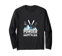 Powder is My Happy Place Skiing Snowboard Long Sleeve T-Shirt